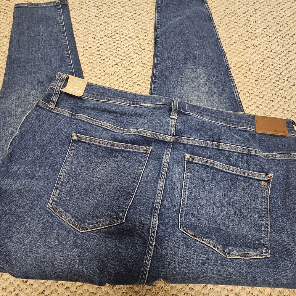 NWT Madewell Jeans Women 37 Blue 10" High Rise Skinny Stretch - Picture 5 of 9